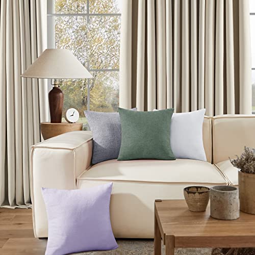Deconovo Pillow Covers 20X20, Green Cushion Cover, Solid Linen Spring Pillowcases For Throw Pillow Outdoor Pillow(20 X 20 Inch, Forest Green, Set Of 4, No Pillow Insert) #TOP6