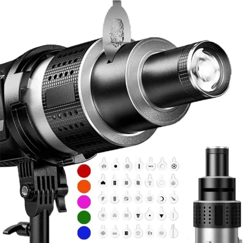 Snoot óptico, equipado com 35 efeitos criativos de slides, ideal para estúdios fotográficos, transmissões ao vivo e filmagens Snoot óptico, equipado com 35 efeitos criativos de slides, ideal para estúdios fotográficos, transmissões ao vivo e filmagens