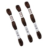  MYMERCERIE Lot de 3 échevettes 10m DMC Fil retors Mat Canevas Tapisserie 100% Coton Marron 2898
