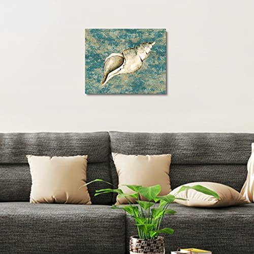 Impression sur toile conque de 40,6x50,8 cm avec cadre en bois Yelolyio