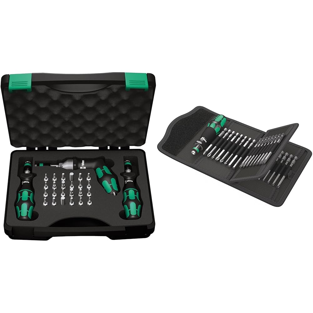 Wera Torque Screwdriver and Bit Set with Kraftform Screwdriver and Bit Set, 60-Piece