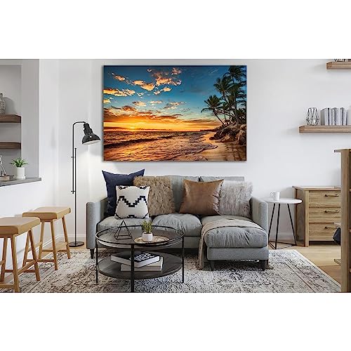 Impression sur toile triptyque paysage paradisiaque plage 180 x 120 cm - 2
