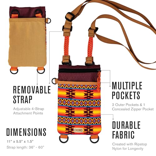 Chums Rover Phone Tote - Small Crossbody Bag with Adjustable Strap - Tactical Sling Bag for Women & Men w/Multiple Pockets (Checkers) by Chums - Used condition - Image 6