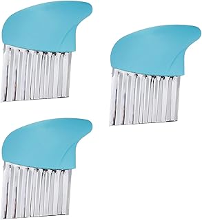 Sscon 3 cortadores ondulados de acero inoxidable para patatas y zanahorias, herramienta de cocina, color azul cielo