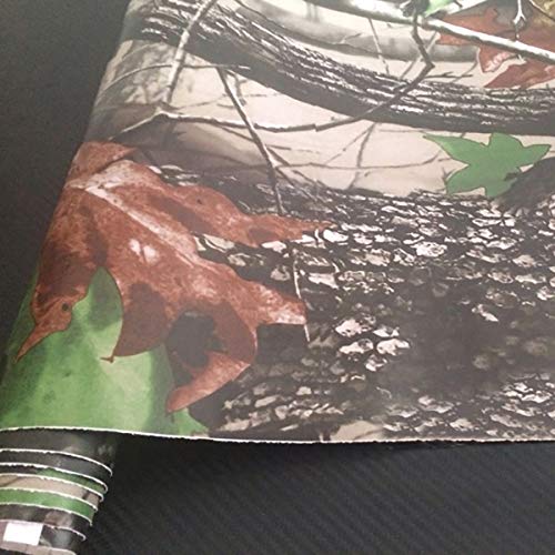 Queenbox 50X152Cm Camo Vinyl Wraps, Woodland Nature Camouflage Self-Adhesive Car Sticker Decal Film Air Release Roll, Plant 01 #TOP3