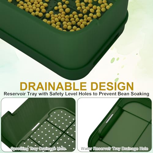 LOPYXBR 2 bandejas empilháveis de microgreens para germinação de sementes de 2 camadas, bandeja de p