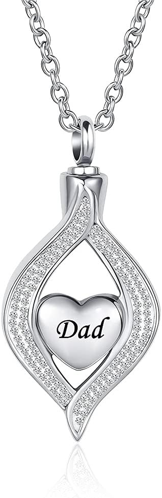 Memroial Necklace for Cremation Ashes Locket Urn Necklaces Always in My Heart Keepsake Pendant for Mom Dad Brother