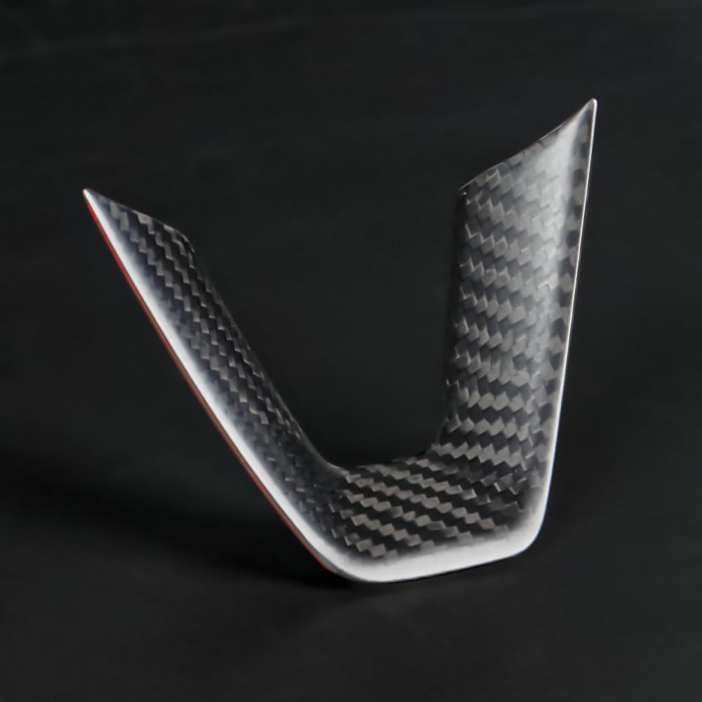 JSWAN Carbon Fiber Steering Wheel Panel Cover Fit for Tesla Refreshed Model 3 Highland Performance (2024+) Model Y Juniper (2025+) Steering Wheel Frame Trim Cover Accessories (Matte Twill Weave)