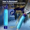 Membrane Solutions Personal Water Filter, Survival Filtration Straw Portable Gear, Emergency Preparedness, Supply for Drinking Hiking Camping Travel Hunting Fishing Team Family Outing (Blue, 4 Pack) #5