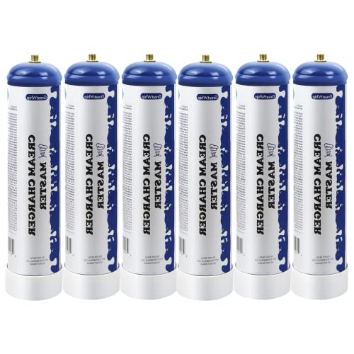 Greatwhip Whipped Cream Chargers, 6 Cylinders 0.99 Liter Nitrous Oxide Chargers 615 Gram N20 (6 Cylinders) #TOP4