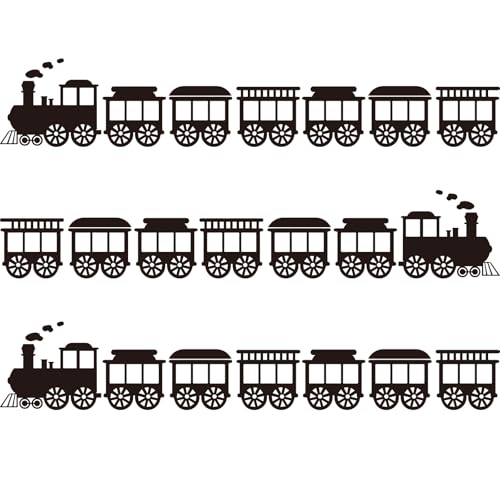 PLIGREAT 2 hojas vinilos decorativos tren dibujo negro