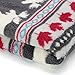 Baby Blanket Throw Xmas Moose Maple Leaf Pattern Grey Background Soft Lightweight Coral Fleece 250GSM 50 x 60