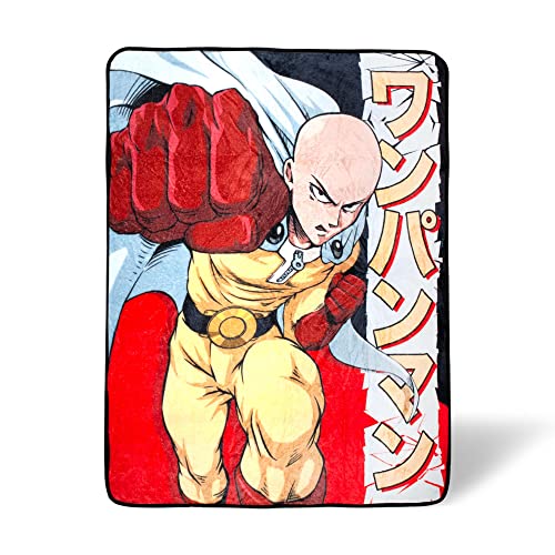 One-Punch Man Plush Throw Blanket | Super Soft Fleece Blanket, Cozy Sherpa Cover For Sofa And Bed, Home Decor Room Essentials | Anime Manga Gifts | 45 X 60 Inches #TOP7