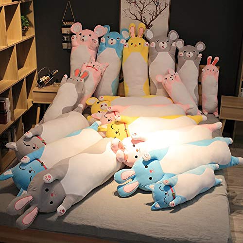 Chat long en peluche de 100cm pour décorer la chambre et s'endormir apaisé