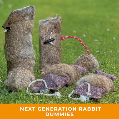 The Original Clone® Realistic Rabbit Fur Dog Training Dummies - Realistic Rabbit Fur Training Dummy with Throwing Toggle, for Gundog & Puppy Training - Gundog Training Equipment (1lb Rabbit Dummy)