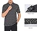 Alex Vando Mens Golf Shirt Moisture Wicking Quick-Dry Print Performance Polo Shirts for Men,Black Golf,XXL