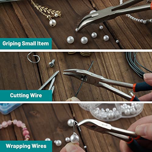 SPEEDWOX Long Reach Bent Nose Pliers with Serrated Jaws Angled Long Nose Plier Angled Pliers with Cutter Long Reach Plier for Hard to Reach Narrow Spaces Home Repairing Jewerly Making - Image 4