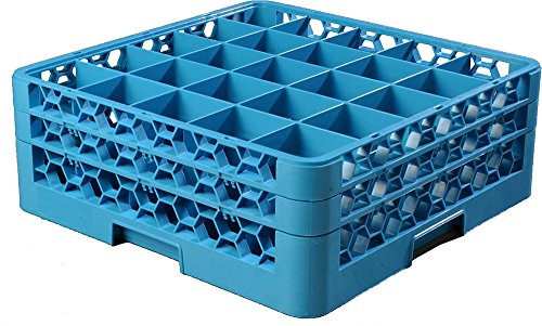 Glaskorb/Spülkorb 25 Fächer, Grundkorb + 2 Aufsätze | Außenhöhe: 18 cm/Innenhöhe 16 cm