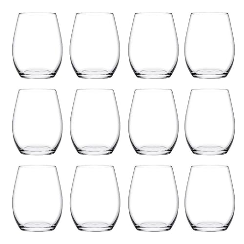 Queensway Home & Dining Set of 12 Amber Tumblers, 350ml Whiskey and Cocktail Glasses - Elegant Glassware for All Occasions
