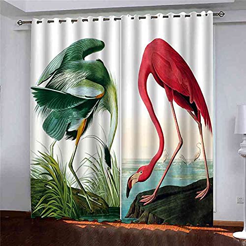 Rideau Occultant Thermique pour Chambre d'enfants Motif Flamant Rouge Rideaux Salon 264x160