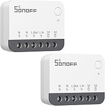 SONOFF ZBMINIR2 Zigbee Smart Switch, (2 Pack) 2 Way ZigBee 3.0 Mini Smart Switch, 10A/2200W, Neutral Wire Required, Compatible with Alexa, Google Home, Relay Separation, Required ZigBee Hub