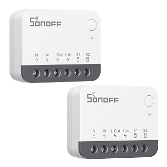 SONOFF ZBMINIR2 Zigbee Smart Switch 2 Pack Zigbee 3.0 Lict-Switch Zigbee Smart Switch Works with Alexa & Google Home Zigbee Hub Required Neutral Line Required