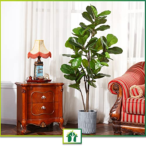 CROSOFMI Artificial Fiddle Leaf Fig Tree 65 Inch Fake Ficus Lyrata Plant with 68 Leaves Faux Plants in Pot for Indoor Outdoor House Home Office Garden Modern Decoration Perfect Housewarming Gift by CROSOFMI - Image 4