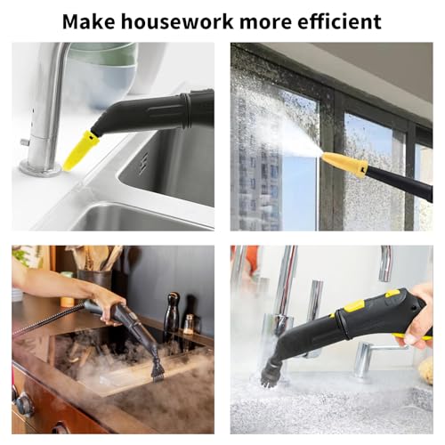 Raheem 8 Stück Dampfreiniger Zubehör für Kärcher SC1 SC2 SC3 SC4 SC5, Handdüse Ersatzteile Set, inkl Powerdüsen, Düsenverlängerung, Rundbürste, Fugenbürsten, für Küchenmöbel Boden Auto Reinigung