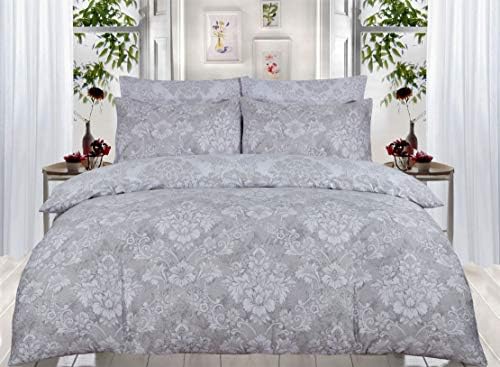 DTEX HOMES Duvet Cover Set 100% Egyptian Cotton Sateen Hotel Quality 220 Thread Count Reversible Printed Pattern Quilt Cover Set With Pillow Cases (Matra Blue, Double)