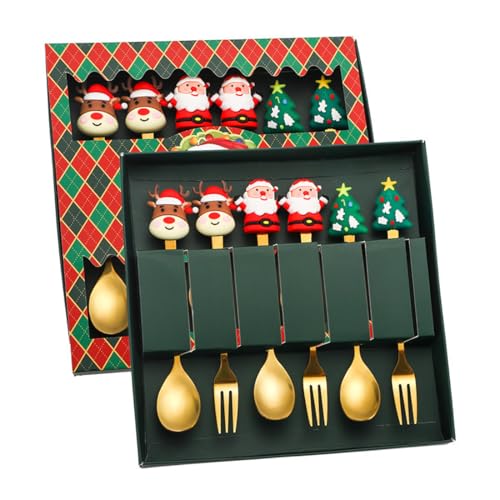 GXGM 6 Pezzi Set di posate in acciaio inox con forchetta cucchiaio, posate dorato per casa/festa/ristorante, lucidate a specchio e lavabili in lavastoviglie