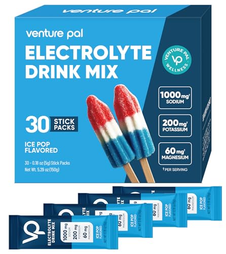 Image of Venture Pal High Sodium Electrolyte Powder Packets | Sugar Free Hydration Drink Mix with Sodium, Potassium, Magnesium & Vitamins | Zero Calorie | Keto, Vegan & Paleo Friendly | 30 Sticks