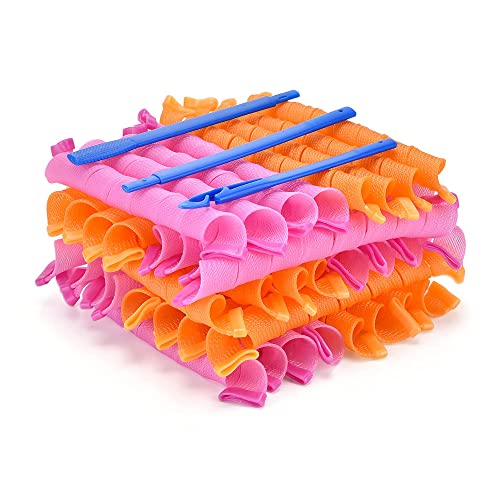 20pcs No Heat Spiral Curls Hair Rollers Kit with Styling Hooks - 55cm/22in Magic Sleep in Heatless Curlers for Long Medium Hair