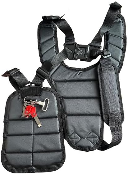 Comfort Padded Belt Double Shoulder Strap,for Brush Cutters/Trimmers/Trimmer Harness, Garden Brush Cutter Lawn Mower Weed Eater Harness Double Shoulder Strap,Black.