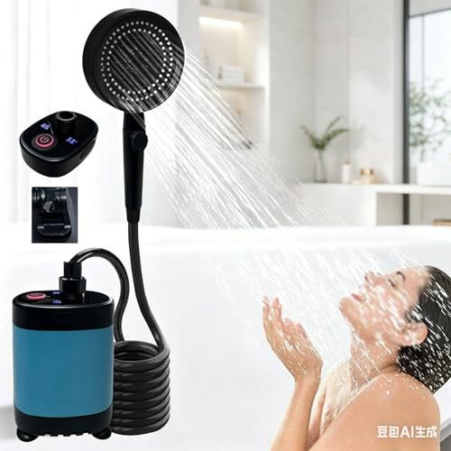 Douche électrique à main ABS avec indicateur numérique et batterie USB