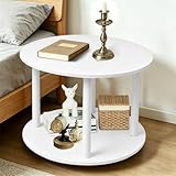 Espace de Rangement Optimisé - : ☕ ꕤ Cette table d'appoint ronde propose 2 niveaux d’étagère, parfaits pour organiser vos tasses, vases et magazines. Idéale pour garder vos essentiels à portée de main et éviter le désordre.