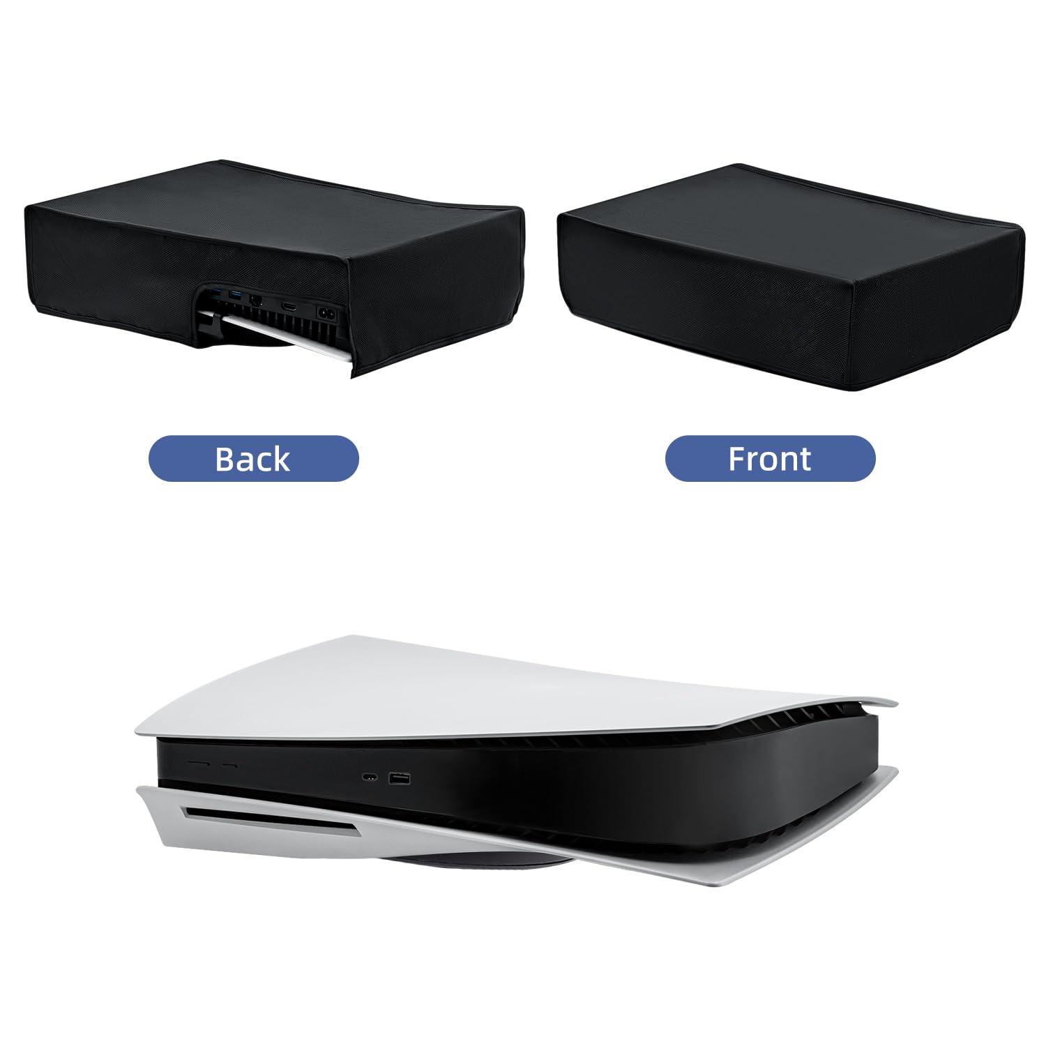 Tolesum Osłona Przeciwpyłowa Do PS5, Ochrona Przed Kurzem Odporna Na Rozpryskiwanie Dla Konsoli PlayStation 5 Digital Edition/Ultra HD W Trybie Poziomym, Nie Pasuje Do PS5 Slim/PS5 Pro, Czarna