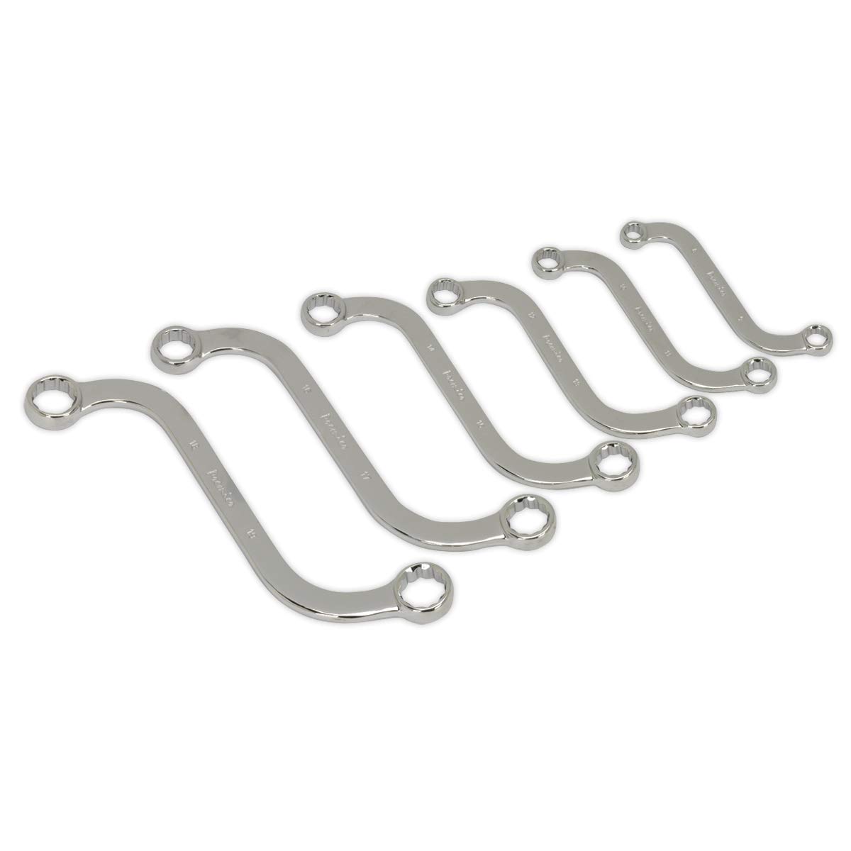 Sealey AK6315 6Pc S-Spanner Set - Metric - Chrome Vanadium Steel - Mirror Finish