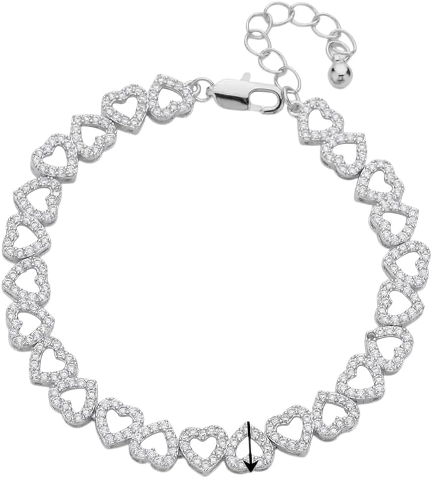 Luxury Stainless Steel Bracelet For Women Heart Zircon Bracelet Cubic Zirconia Italian Charm Jewelry Freeshipping Items Pulseras