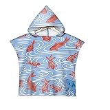 La toalla de playa de la piscina para niños pequeños con capucha está hecha de microfibra de alta calidad, buena manija, gran absorción de agua, excelente permeabilidad al aire, peso ligero, se mantiene Sus hijos se calientan y sequen después de la ducha o la natación con material altamente absorbente para un secado rápido.