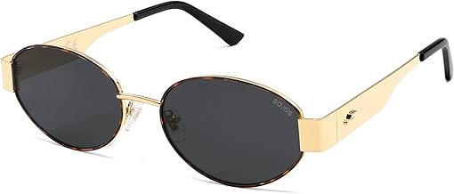 SOJOS Retro Oval Sunglasses for Women Trendy Classic Shades UV400 Protection SJ1256