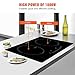 VEVOR Electric Cooktop, 2 Burners, 24'' Induction Stove Top, Built-in Magnetic Cooktop 1800W, 9 Heating Level Multifunctional Burner, LED Touch Screen w/Child Lock & Over-Temperature Protection
