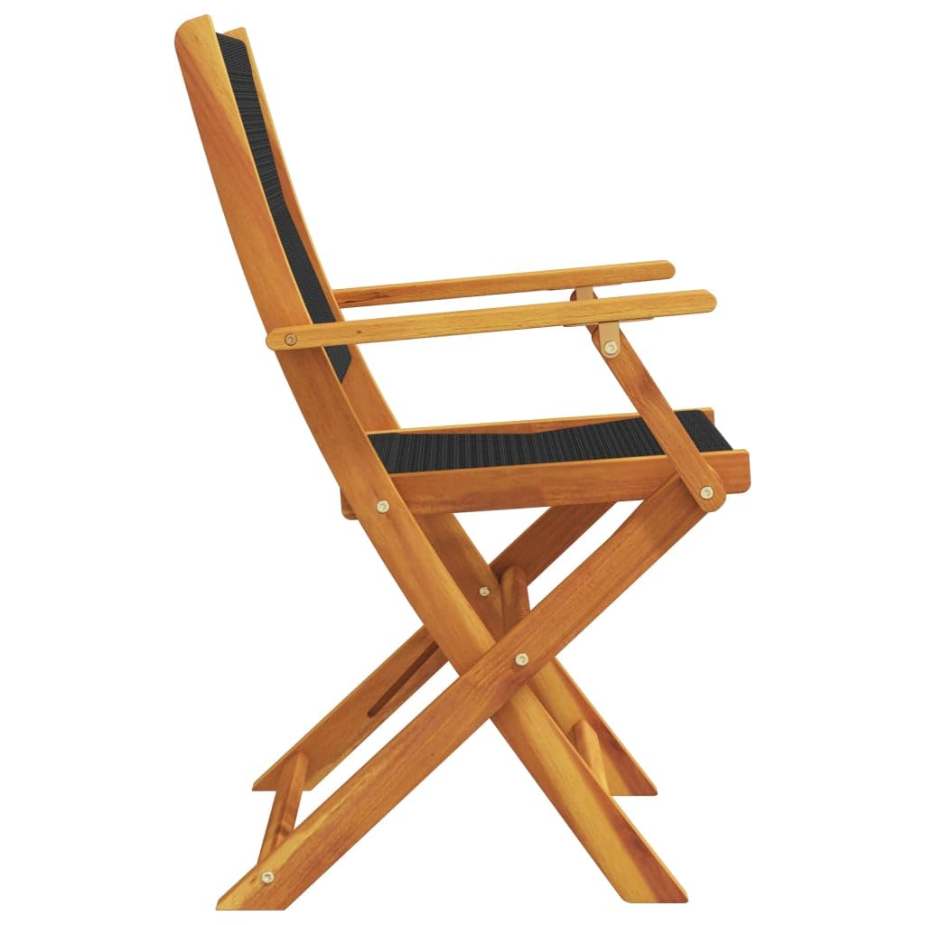 Legno Massello di Acacia Pieghevoli per Esterno 6pz Nero 40.5 cm