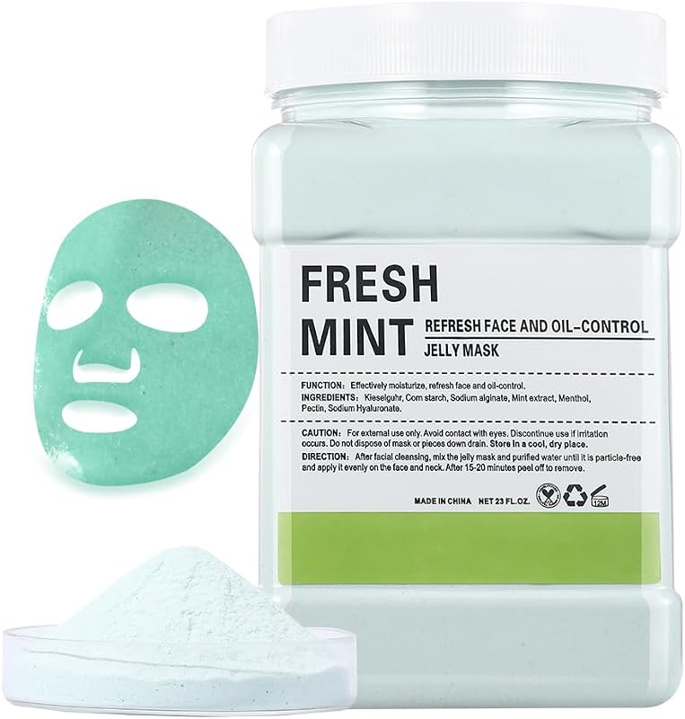 Máscara facial de gel em pó GUOYAOLIFU com fragrância de menta, 23 oz