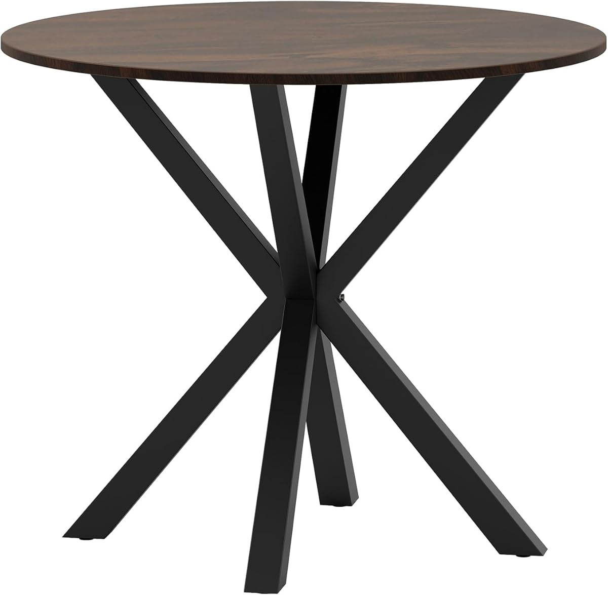 Giantex 36" Round Dining Table for 4, Farmhouse Kitchen Table with Rubber Wood Legs, Adjustable Foot Pads, Dining Room Tables for Dinette, Small Space, Dinner, Living Room, Restaurant, Espresso