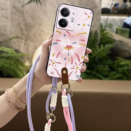 Phone Case Compatible with Realme Neo7 SE, Design TPU Silicone Waterproof Necklace Back Cover Crossbody Anti-knock Shockproof Di