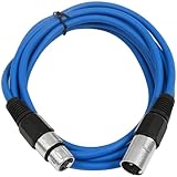SEISMIC AUDIO - SAXLX-10 - 10' Blue XLR Male to XLR Female Patch Cable - Balanced - 10 Foot Patch...