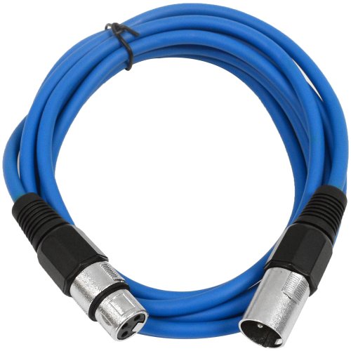Seismic Audio - Saxlx-10 - 10' Blue Xlr Male To Xlr Female Patch Cable - Balanced - 10 Foot Patch Cord #TOP2