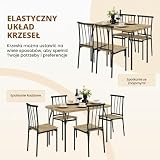 Yaheetech Zestaw do jadalni, stół do jadalni z 4 krzesłami, zestaw do jadalni, prostokątny, zestaw stołowy dla 4 osób, zestaw mebli kuchennych do jadalni, salonu, na taras, brązowy