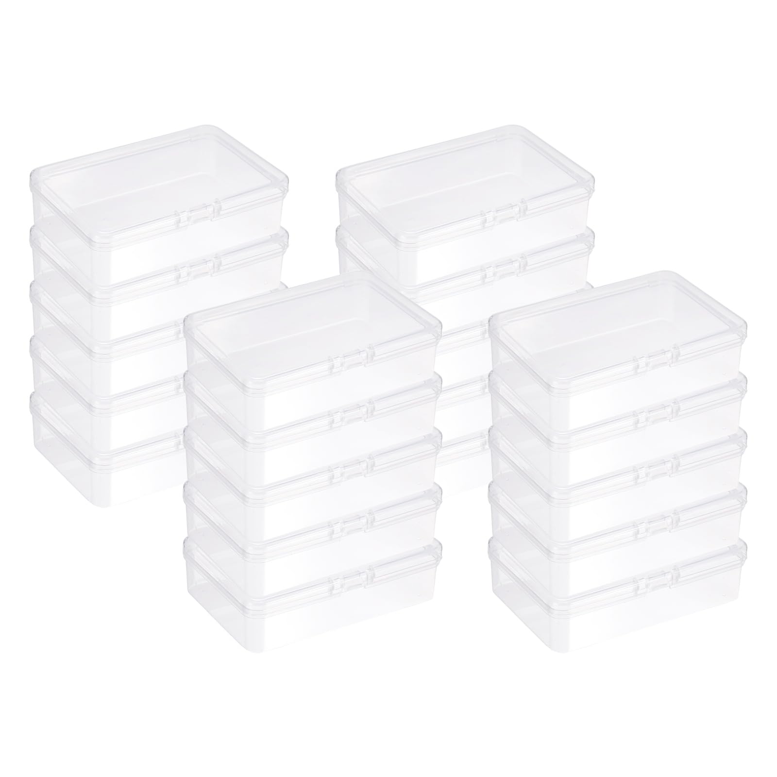 Boîtes de rangement rectangulaires en plastique transparent pour perles | Lot de 30