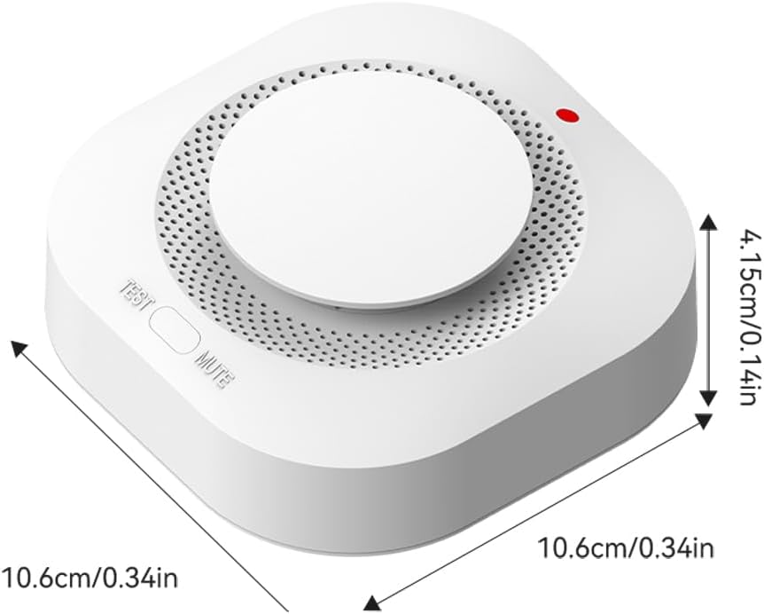 Smoke Detector 4 Pack Fire Alarms Battery Operated Smoke Detector 10-Year Photoelectric Sensor Smoke Alarms Easy Installation LED Indicator 85dB Alarm with Test Mute Button for Living Room Bedroom